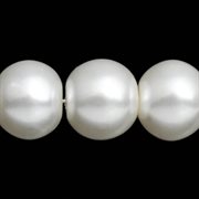 Glasperler - Voksperler. 6 mm. Off white. 1 streng